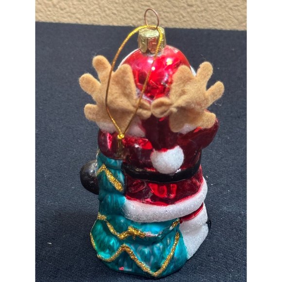 Vintage Best Of Santa Moose Glass Ornament - Picture 6 of 12